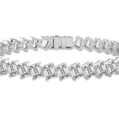 Agatha Emerald Lab Diamond Tennis Bracelet left view