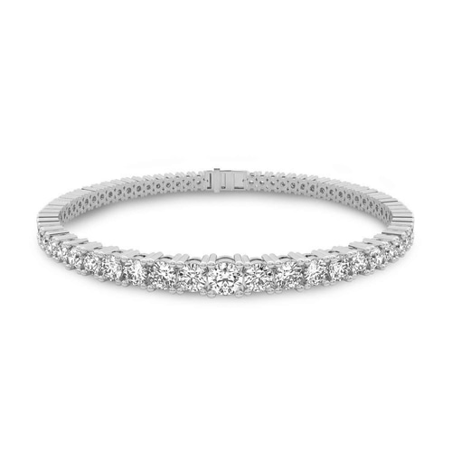Cecily Round Lab Diamond Tennis Bracelet front view