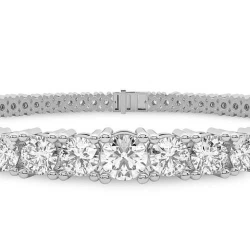 Cecily Round Lab Diamond Tennis Bracelet left view