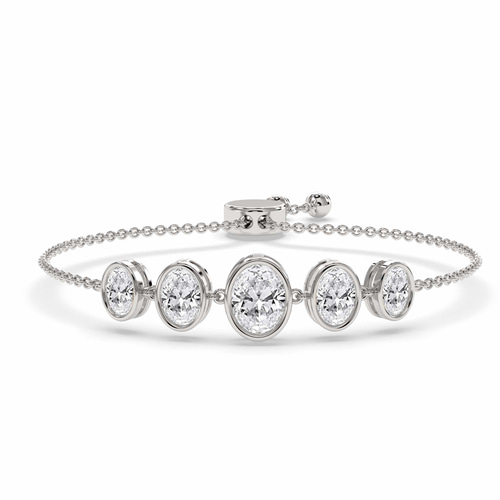 Sophie Oval Five Stone Fashion Bracelet front view