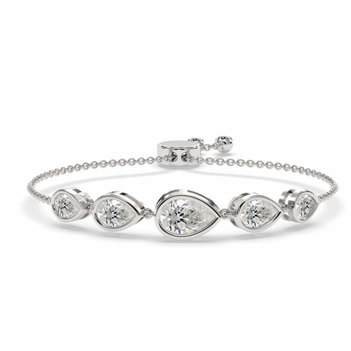 Mia Five Stone Pear Fashion Bracelet front view