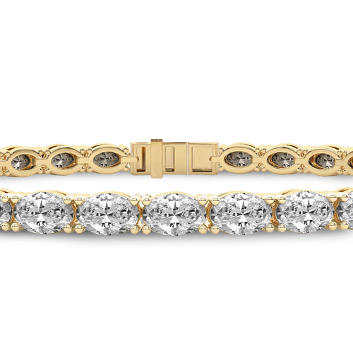 Aldea Oval Lab Diamond Tennis Bracelet left view