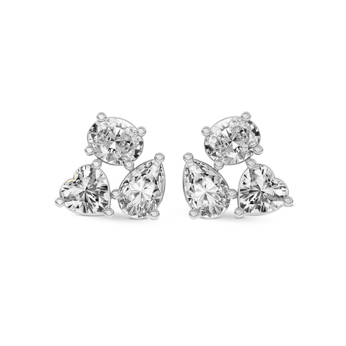 Nebula Flower Fashion Lab Diamond Stud Earrings front view