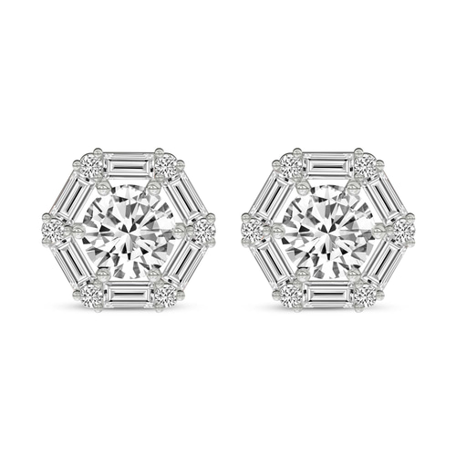 Rafflesia Flower Fashion Lab Diamond Stud Earrings front view
