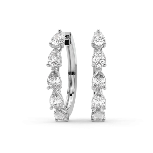 Lexley Pear Lab Diamond Hoop Earrings front view