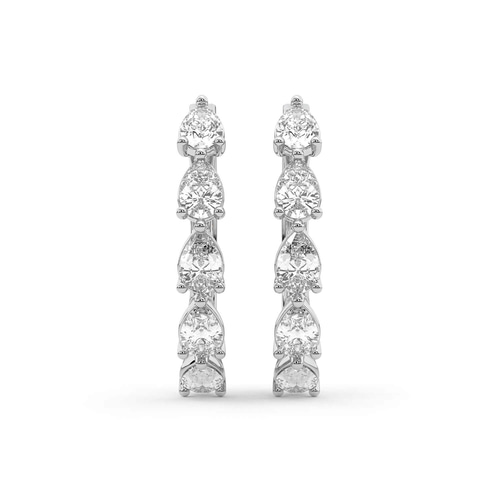 Lexley Pear Lab Diamond Hoop Earrings left view