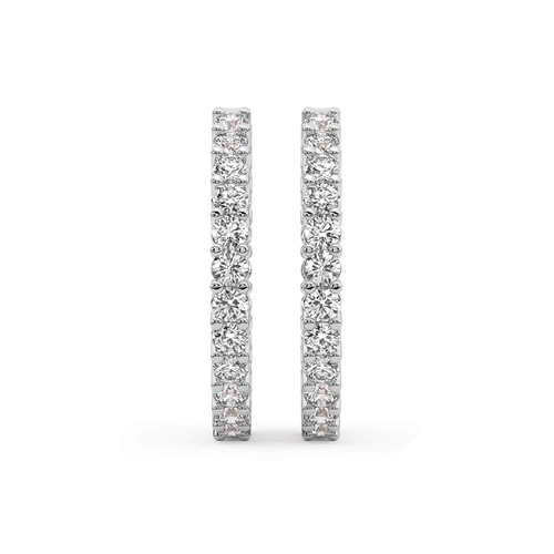 Meara Round Lab Diamond Hoop Earrings left view