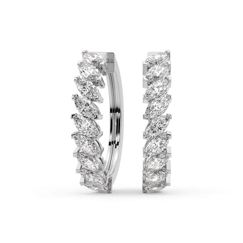 April Marquise Lab Diamond Hoop Earrings front view