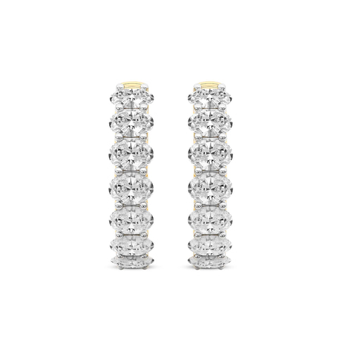 Jovana Oval Lab Diamond Hoop Earrings left view