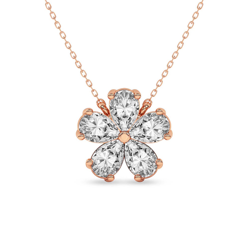 Pear Petal Lab Diamond Fashion Necklace front view