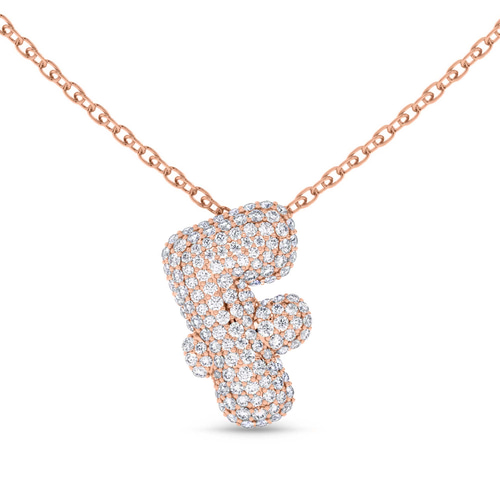 Lab Diamond Initial F Necklace front view
