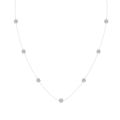 Heartline Glow Round Lab Diamond Station Fashion Necklace front view