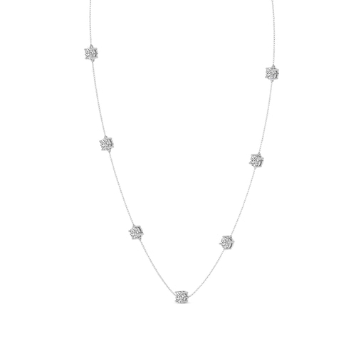 Heartline Glow Round Lab Diamond Station Fashion Necklace left view