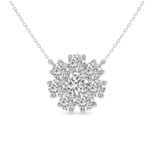 Roselle Round Lab Diamond Fashion Necklace front view