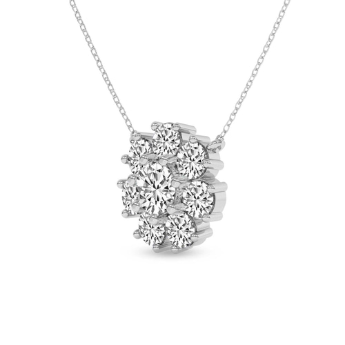 Roselle Round Lab Diamond Fashion Necklace left view