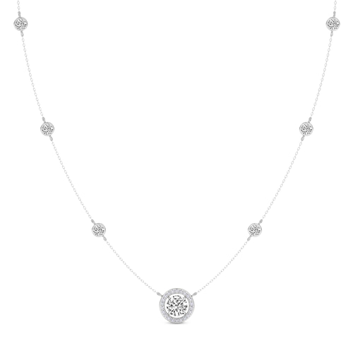 Lumire Halo Lab Diamond Fashion Necklace front view