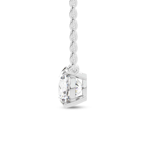 Lluvia Round Lab Diamond Solitaire Necklace left view