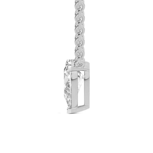 Fiona Pear Lab Diamond Solitaire Necklace left view