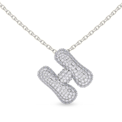Lab Diamond Initial H Necklace front view
