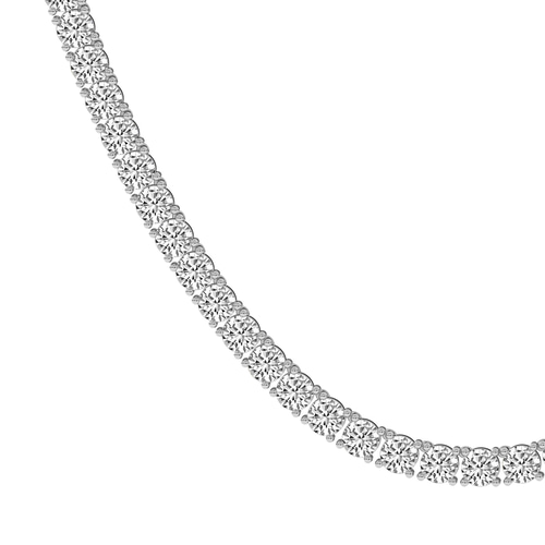 Naomi Round Lab Diamond Tennis Necklace left view