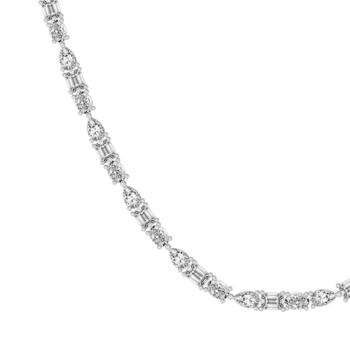 Multi-Shape Lab Diamond Tennis Necklace left view