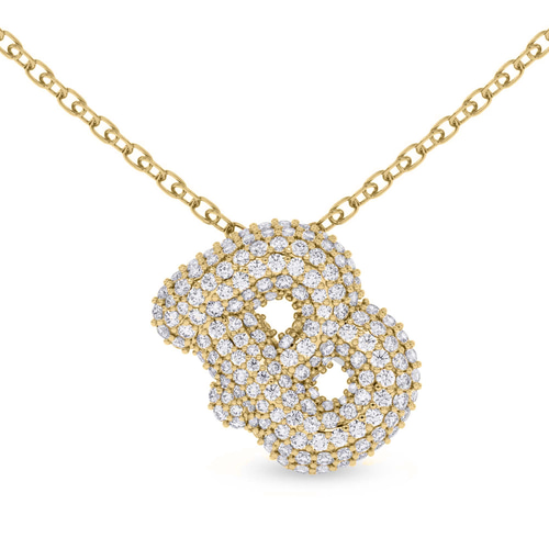 Lab Diamond Initial B Necklace front view