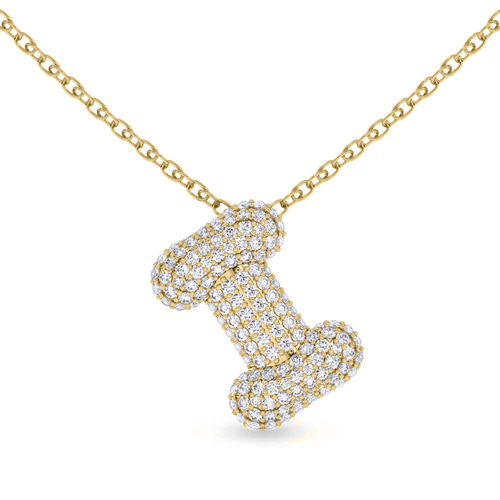 Lab Diamond Initial I Necklace front view