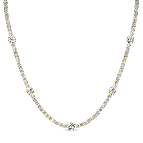 Solitaire Station Lab Diamond Tennis Necklace front view