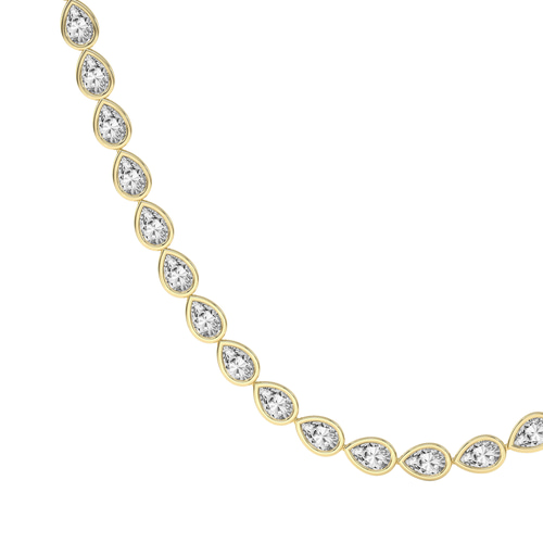 Infinity Pear Lab Diamond Tennis Necklace left view