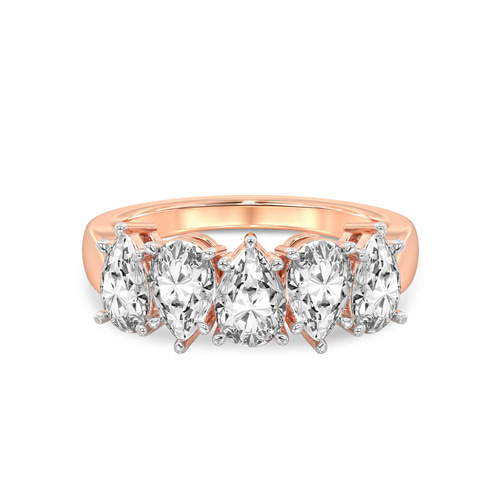 Blakely Pear Lab Diamond Anniversary Band front view