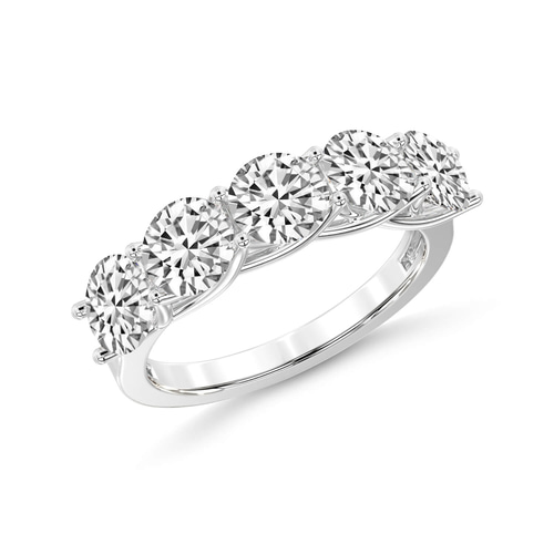 Valentina Round Lab Diamond Anniversary Band left view