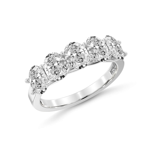 Fairleigh Oval Lab Diamond Anniversary Band left view