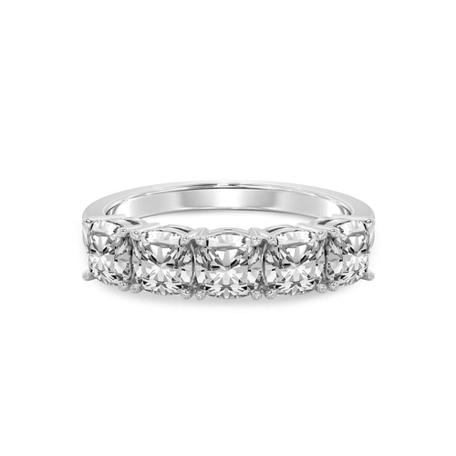 Cassia Cushion Lab Diamond Anniversary Band front view