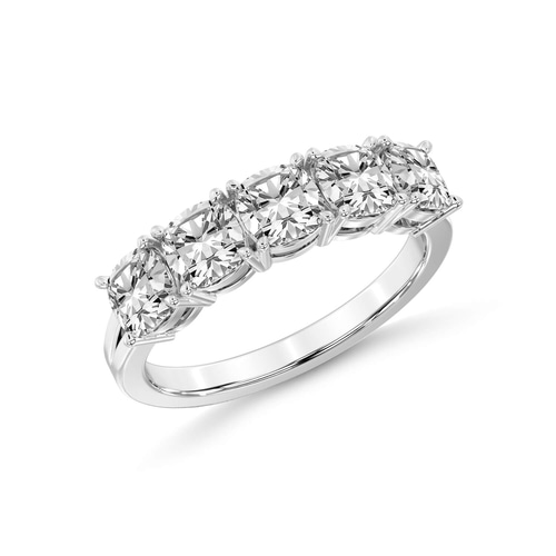 Cassia Cushion Lab Diamond Anniversary Band left view