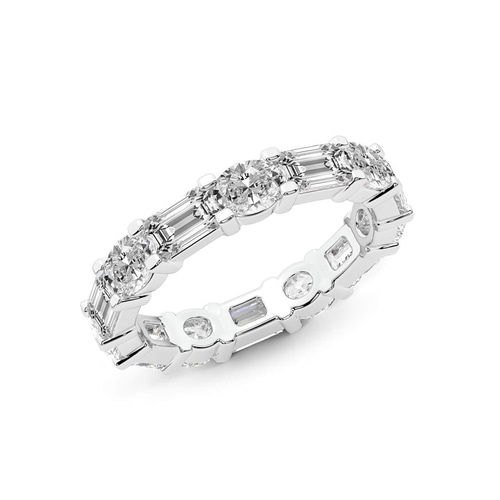 Mckenna Oval & Emerald Lab Diamond Eternity Ring left view