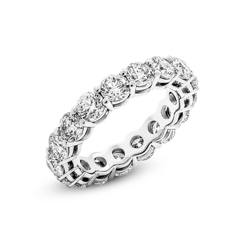 Elysia Round Lab Diamond Eternity Ring left view