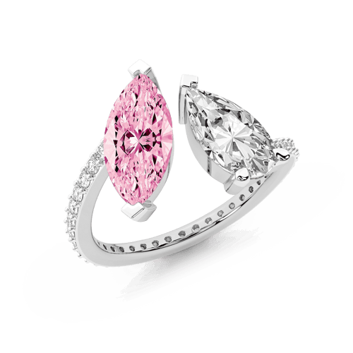 Day and Night Colored Lab Diamond Ring front view