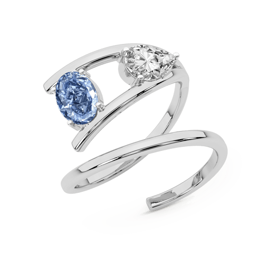 Before the Rainbow Colored Lab Diamond Ring front view