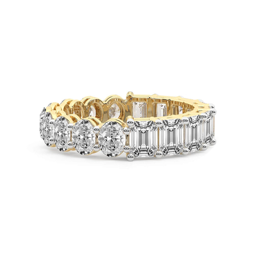 Jayla Emerald & Oval Lab Diamond Eternity Ring front view
