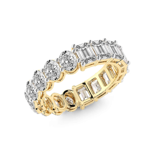 Jayla Emerald & Oval Lab Diamond Eternity Ring left view
