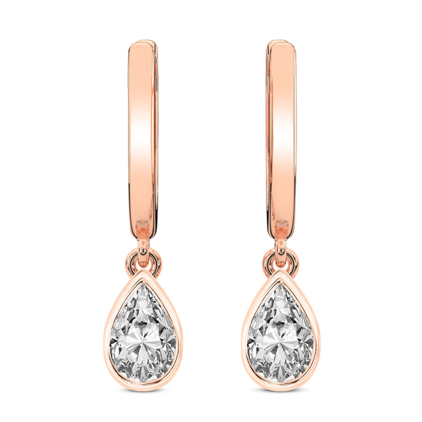 Zuri Bezel Lab Diamond Earrings front view