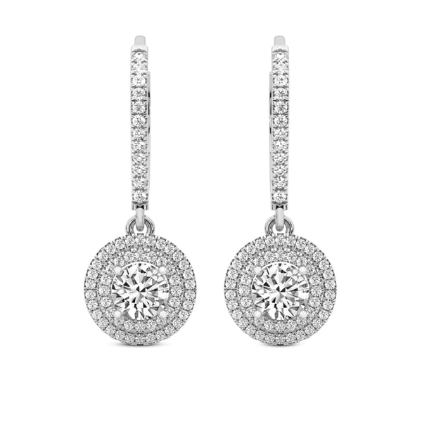 Freyde Double Halo Lab Diamond Earrings front view