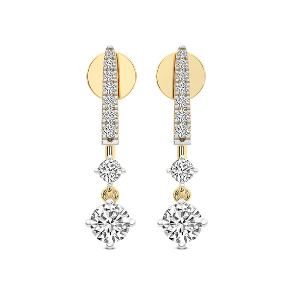 Tatiana Dangling Solitaire Lab Diamond Earrings front view