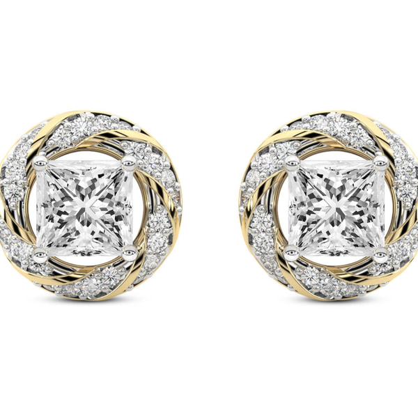 Luxe Lab Diamond Stud Earrings front view