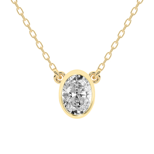 Classic Bezel Lab Grown Diamond Pendant front view