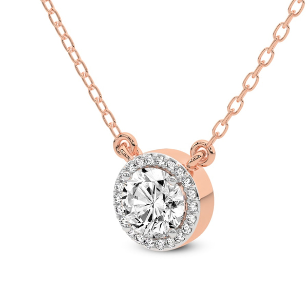 Flaire Halo Lab Grown Diamond Pendant top view