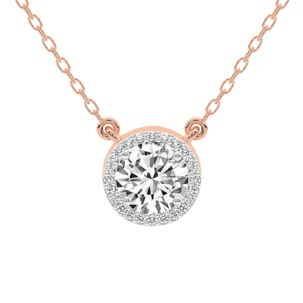 Flaire Halo Lab Grown Diamond Pendant front view