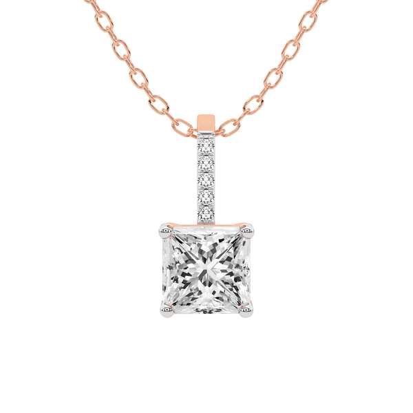 Lucida Four Prong Lab Grown Diamond Pendant front view