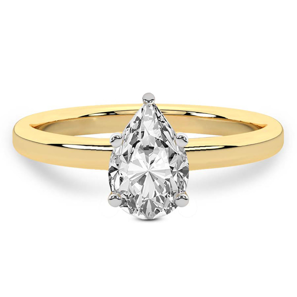 Four Prong Solitaire 2mm Lab Diamond Ring front view