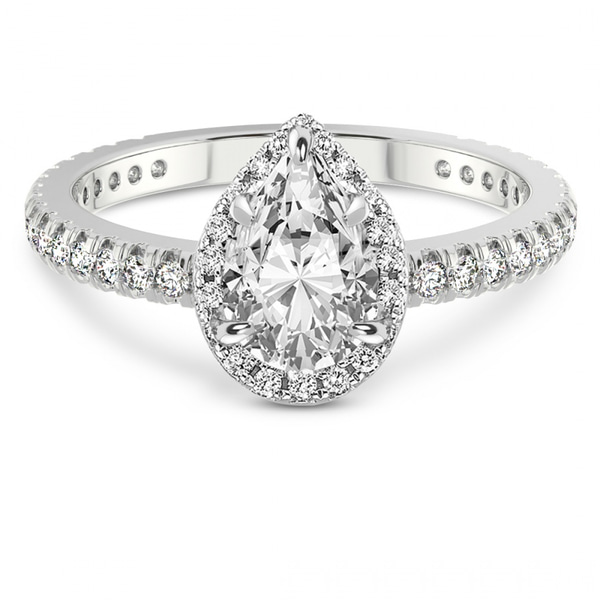 Klarissa Halo Lab Diamond Eternity Ring front view